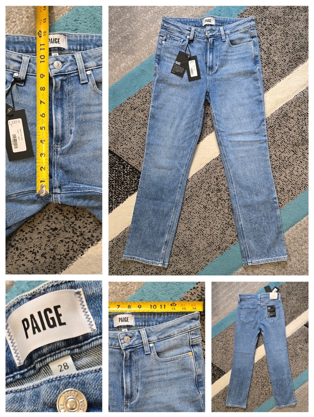 Paige Cindy High Rise Straight Ankle Jeans, 28, NWT